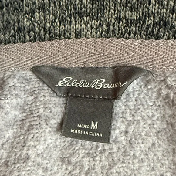 Eddie Bauer Gray Quarter-Zip Pullover Size Medium - Picture 3 of 4